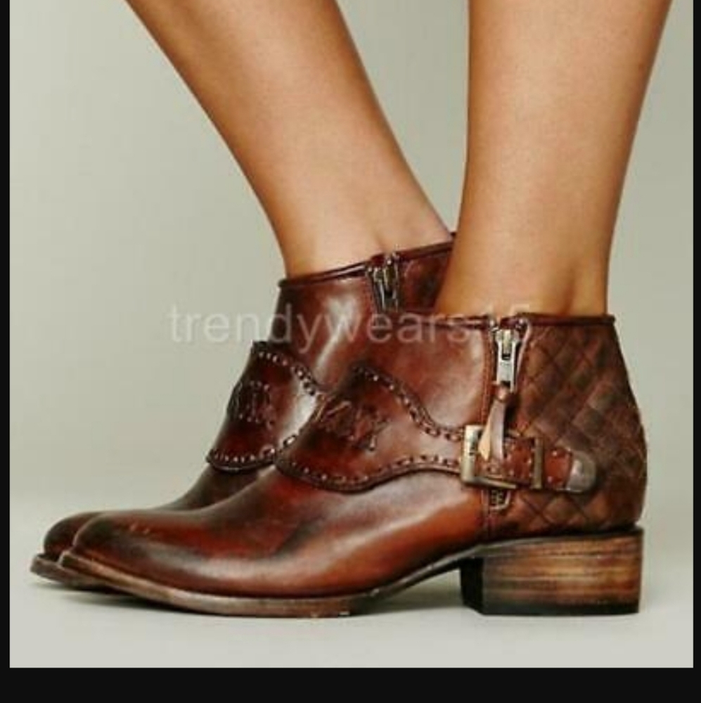 FREEBIRD by STEVEN Grand Cowgirl Country Rodeo Short Bootie Cognac w9 SEXY&CLEAN